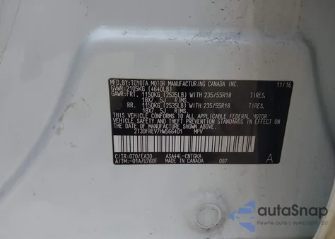 2017 Toyota Rav4 Limited из США, поврежденный, VIN 2T3DFREV7HW566401